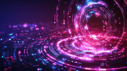 Fototapeta premium Swirling lights form a vibrant vortex of mesmerizing colors