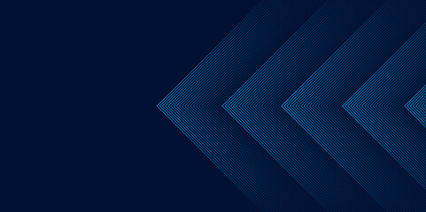 Obraz premium Abstract futuristic arrow lines background with blue color. Geometric Technology background with arrow shape. 