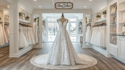 Elegant bridal shop interior
