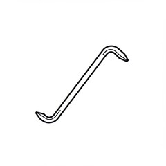 Fototapeta premium Simple black and white illustration of a crowbar tool