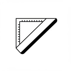Fototapeta premium Simple black and white right angle ruler illustration