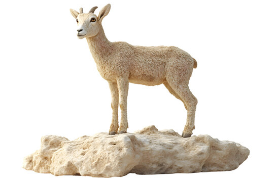 A majestic wild goat standing on a rocky outcrop showcasing its natural habitat and rugged bea