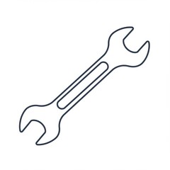 Simple wrench line art graphic