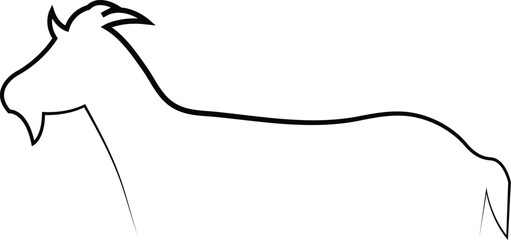 Minimalist Goat Line Art Silhouette – Simple Farm Animal Outline Drawing