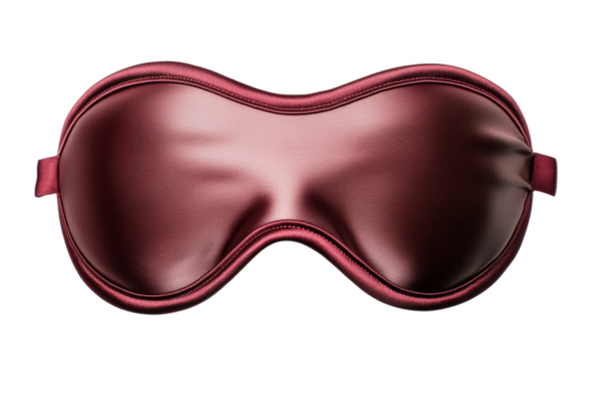 Red eye mask with a black strap isolated