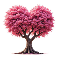 Obraz premium Romantic Pink Heart Shaped Tree Perfect for Valentine's Day Love and Nature Designs