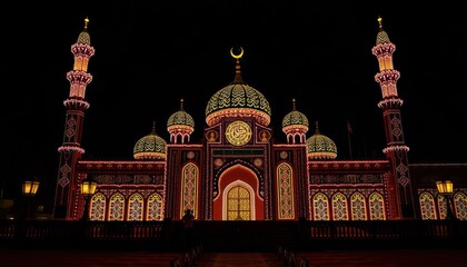 Illuminated Mosque at Night (1)