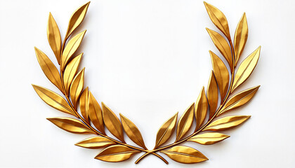 Luxurious gold laurel branch in tropical style, award symbolism