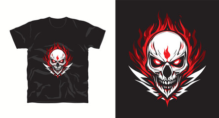 Skull head vector graphic t-shirt design print