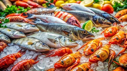 Vintage Seafood Market: Fresh Fish on Ice