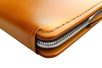 Obraz premium CloseUp of a Leather Zipper Detail with Stitching HighQuality Texture Photography for Design
