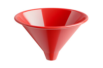 Red plastic funnels isolated on a transparent background PNG