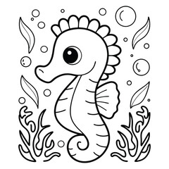 Seahorses Coloring Pages For Kids