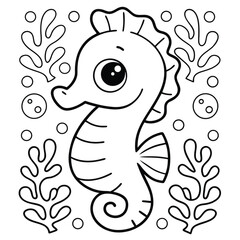 Seahorses Coloring Pages For Kids