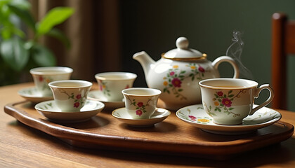 Fototapeta premium Elegant Tea Set Arrangement