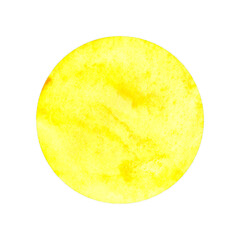 Round watercolor yellow spot. Watercolor design element.