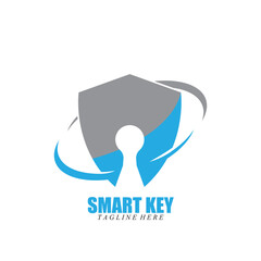 Fototapeta premium smart shield key icon vector illustration template design