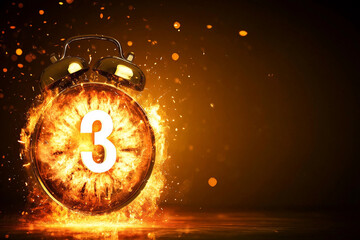 Countdown timer glowing with suspenseful energy as it reaches the final seconds before a significant event or milestone