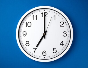Minimalist White Wall Clock on a Blue Background &ndash; A Clean and Functional Timepiece for Everyday Use