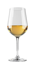 Elegant white wine glass home bar product isolated on transparent background