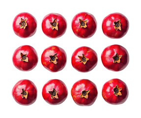 Pomegranate harvest display kitchen table food bright isolated on transparent background