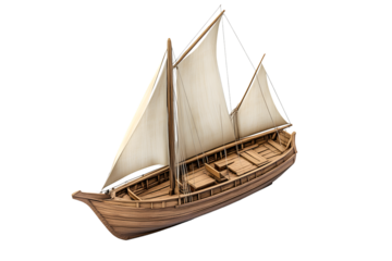 Historic Wooden Sailing Ship with Detailed Rigging and Canvas Sails Ideal for Maritime Advent