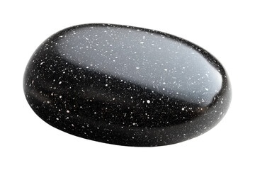 Polished black stone with sparkling flecks product isolated isolated on transparent background