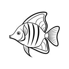 Butterflyfish Line Drawing Outline