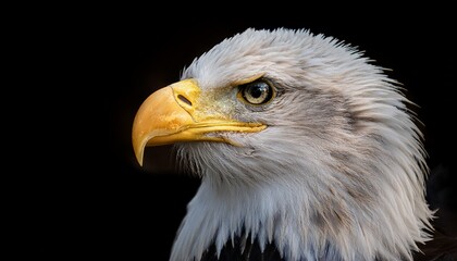 Obraz premium portrait of american bald eagle on black background