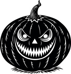 Fototapeta premium Giant Pumpkin With Haunted Face