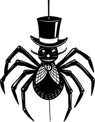 Hanging Spider With Top Hat