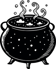 Witch Cauldron With Bubbling Potion