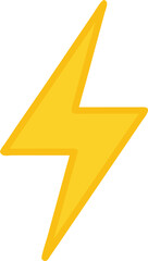 Illustration of a yellow lightning bolt symbol, representing power, energy, and electricity, ideal for energy, technology, and dynamic design themes.