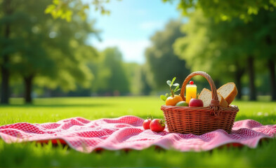 picnic basket with fruits and vegetables national picnic month