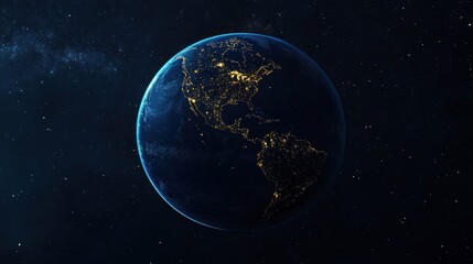 Obraz premium Earth at Night, Seen from Space