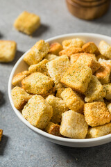 Homemade Dry Crunchy Croutons with Parmesan