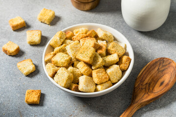 Homemade Dry Crunchy Croutons with Parmesan