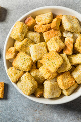 Homemade Dry Crunchy Croutons with Parmesan
