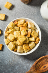Homemade Dry Crunchy Croutons with Parmesan