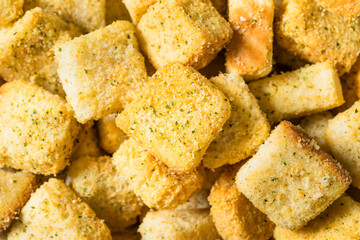 Homemade Dry Crunchy Croutons with Parmesan