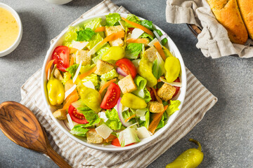 Healthy Homemade Italian Salad with Romaine