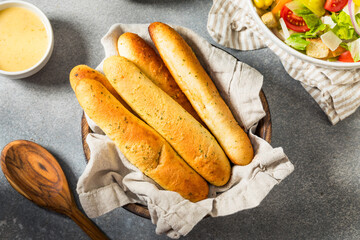 Homemade Italian Soft Garlic Breadsticks