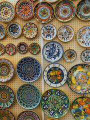 Vacation in Italy. Touristic places, enjoying shops and ceramics. Inspiration Amalfi coast. . High quality photo