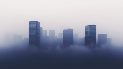 Fototapeta premium Foggy City Skyline