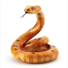 Fototapeta premium Detailed illustration of a golden snake.