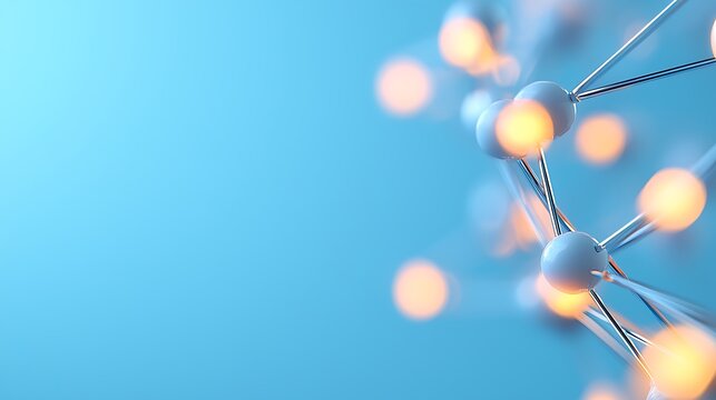 Abstract Plexus of Glowing Dots and Lines on Blue Background
