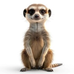 Smiling meerkat, digitally enhanced, portrays cuteness.
