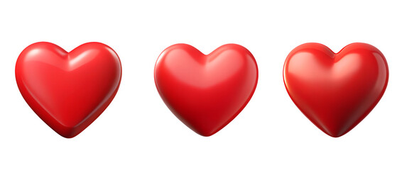 Red 3D heart icon for holiday and celebration vector illustration