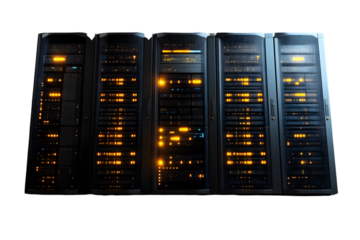 Server Rack Data Center Network Technology Digital Infrastructure Illuminated Servers IT