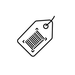 Minimal Vector Tag Icon Featuring Barcode for Product Pricing, Digital Storefront, Ecommerce Label and Retail Business Identification
